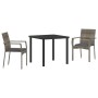 Juego de Comedor de Jardín de 3 Piezas con Cojines Gris Poliratán | Foro24.es | Tu tienda online para hogar, jardín y más Foro24.es