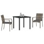 Juego de Comedor de Jardín de 3 Piezas con Cojines Gris Poliratán | Foro24.es | Tu tienda online para hogar, jardín y más Foro24.es
