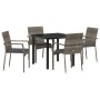Conjunto de Comedor de Jardín 5 Piezas con Cojines Gris Poliratán | Foro24.es | Tu tienda online para hogar, jardín y más Foro24.es