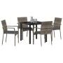Conjunto de Comedor de Jardín 5 Piezas con Cojines Gris Poliratán de , Conjuntos de jardín - Ref: Foro24-3380093, Precio: 318...