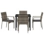 Conjunto de Comedor de Jardín 5 Piezas con Cojines Gris Poliratán | Foro24.es | Tu tienda online para hogar, jardín y más Foro24.es