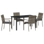 Conjunto de Comedor de Jardín de 5 Piezas con Cojines Gris Poliratán von , Gartensets - Ref: Foro24-3380094, Preis: 339,76 €,...