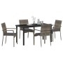 Conjunto de Comedor de Jardín de 5 Piezas con Cojines Gris Poliratán von , Gartensets - Ref: Foro24-3380094, Preis: 339,76 €,...