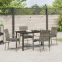 Conjunto de Comedor de Jardín de 5 Piezas con Cojines Gris Poliratán von , Gartensets - Ref: Foro24-3380094, Preis: 339,76 €,...