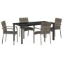 Conjunto de Comedor de Jardín de 5 Piezas con Cojines en Gris Poliratán von , Gartensets - Ref: Foro24-3380095, Preis: 354,19...