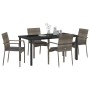Conjunto de Comedor de Jardín de 5 Piezas con Cojines en Gris Poliratán von , Gartensets - Ref: Foro24-3380095, Preis: 354,19...
