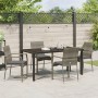 Conjunto de Comedor de Jardín de 5 Piezas con Cojines en Gris Poliratán von , Gartensets - Ref: Foro24-3380095, Preis: 354,19...