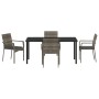 Conjunto de Comedor de Jardín de 5 Piezas con Cojines en Gris Poliratán von , Gartensets - Ref: Foro24-3380095, Preis: 354,19...