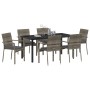 Conjunto de Comedor de Jardín de 7 Piezas con Cojines Grises de Poliratán by , Garden sets - Ref: Foro24-3380096, Price: 464,...