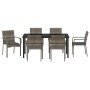 Conjunto de Comedor de Jardín de 7 Piezas con Cojines Grises de Poliratán by , Garden sets - Ref: Foro24-3380096, Price: 464,...