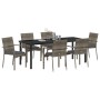 Conjunto de Comedor de Jardín de 7 Piezas con Cojines Gris Poliratán | Foro24.es | Tu tienda online para hogar, jardín y más Foro24.es