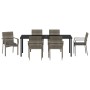 Conjunto de Comedor de Jardín de 7 Piezas con Cojines Gris Poliratán | Foro24.es | Tu tienda online para hogar, jardín y más Foro24.es