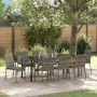 Juego de Comedor de Jardín de 9 Piezas con Cojines Gris