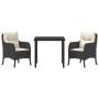 Set de Comedor de Jardín de 5 Piezas con Cojines Negros de Poliratán by , Garden chairs - Ref: Foro24-3380143, Price: 484,45 ...