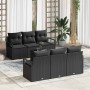 Conjunto de sofá de jardín 7 pcs Negro 55 x 55 x 37 cm