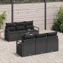 Conjunto de sofá de jardín 7 pcs Negro 55 x 55 x 37 cm