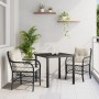 Juego de Comedor de Jardín de 5 Piezas con Cojines Negro Poliratán by , Garden chairs - Ref: Foro24-3380207, Price: 441,64 €,...