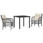 Set de Comedor de Jardín de 3 Piezas con Cojines Ratán Poliéster Gris Claro | Foro24.es | Tu tienda online para hogar, jardín y más Foro24.es