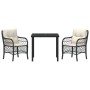 Set de Comedor de Jardín de 3 Piezas con Cojines Ratán Poliéster Gris Claro | Foro24.es | Tu tienda online para hogar, jardín y más Foro24.es
