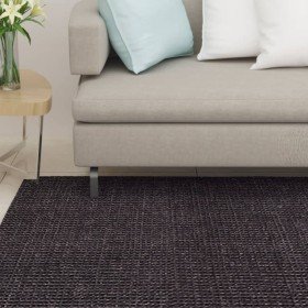 Alfombra de sisal natural negro 80x300 cm