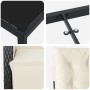 Juego de Comedor de Jardín de 5 Piezas con Fundas de Rattan Poliéster Negro, Mesa de Jardín Negra 140x80x73 cm Cristal Templa...