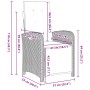 Juego de Comedor de Jardín de 7 Piezas con Cojines Gris Claro Poliratán, Mesa de Jardín Negra 200x80x73 cm Cristal Templado v...