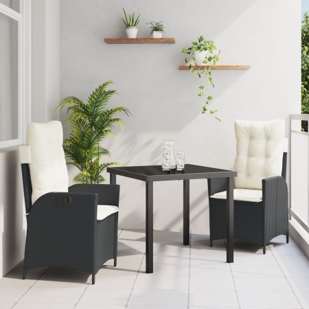 Set de Comedor de Jardín de 5 piezas con Cojines de Poliratán Negro | Foro24.es | Tu tienda online para hogar, jardín y más Foro24.es