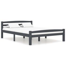 Estructura de cama madera maciza pino gris oscuro 120x200 cm de vidaXL, Camas y somieres - Ref: Foro24-322091, Precio: 122,04...