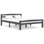 Solid pine wood bed frame dark grey 120x200 cm by vidaXL, Beds and slatted bases - Ref: Foro24-322091, Price: 122,04 €, Disco...