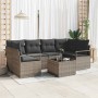 Conjunto de sofá de jardín 7 pcs Gris 55 x 55 x 37 cm