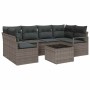 Conjunto de sofá de jardín 7 pcs Gris 55 x 55 x 37 cm