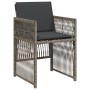 Conjunto de Comedor de Jardín de 9 Piezas con Cojines Ratán Gris,  Mesa de Jardín Negra 200x80x73 cm Vidrio Templado | Foro24.es | Tu tienda online para hogar, jardín y más Foro24.es