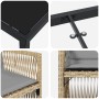 Conjunto de Comedor de Jardín de 5 Piezas con Cojines de Ratán Beige,  Mesa de Jardín Negra 160x80x73 cm Vidrio Templado | Foro24.es | Tu tienda online para hogar, jardín y más Foro24.es