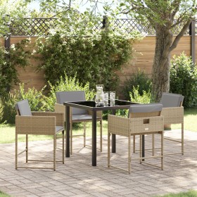 Set de Comedor de Jardín de 5 Piezas con Cojines