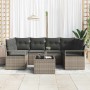 Conjunto de sofá de jardín 7 pcs Gris 55 x 55 x 37 cm