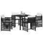 Juego de Comedor de Jardín de 5 Piezas con Cojines Beige Poliratán | Foro24.es | Tu tienda online para hogar, jardín y más Foro24.es