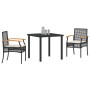 Set de Comedor de Jardín de 5 Piezas con Cojines Ratán Poliéster Gris von , Gartenstühle - Ref: Foro24-3380822, Preis: 307,30...