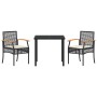 Set de Comedor de Jardín de 5 Piezas con Cojines Ratán Poliéster Gris von , Gartenstühle - Ref: Foro24-3380822, Preis: 307,30...
