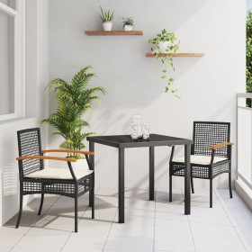 Set de Comedor de Jardín de 5 Piezas con Cojines Beige Polirratán de , Sillas de jardín - Ref: Foro24-3380830, Precio: 362,52...