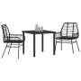 Conjunto de Comedor de Jardín de de 5 Piezas con Cojines Negro Poliratán | Foro24.es | Tu tienda online para hogar, jardín y más Foro24.es