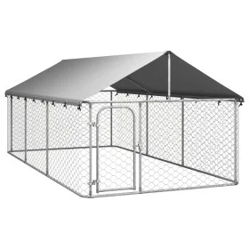 Außenzwinger mit Dach 400x200x150 cm von vidaXL, Hundehütten und Zäune - Ref: Foro24-171499, Preis: 160,66 €, Rabatt: %