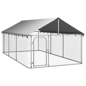 Außenzwinger mit Dach 400x200x150 cm von vidaXL, Hundehütten und Zäune - Ref: Foro24-171499, Preis: 174,52 €, Rabatt: %
