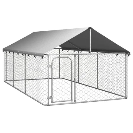 Außenzwinger mit Dach 400x200x150 cm von vidaXL, Hundehütten und Zäune - Ref: Foro24-171499, Preis: 166,73 €, Rabatt: %