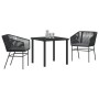 Juego de Comedor de Jardín de 5 Piezas con Cojines Poliratán Negro | Foro24.es | Tu tienda online para hogar, jardín y más Foro24.es