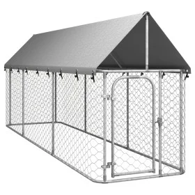 Outdoor-Zwinger mit Dach 400x100x150 cm von vidaXL, Hundehütten und Zäune - Ref: Foro24-171497, Preis: 134,50 €, Rabatt: %
