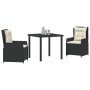 Juego de Comedor de Jardín de 5 Piezas Negro Poliratán, Mesa de Jardín Negra 140x80x73 cm Vidrio Templado von , Gartenstühle ...