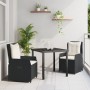 Conjunto de Comedor para Jardín de 5 Piezas Negro Poliratán, Mesa Jardín Negra 160x80x73 cm Cristal Templado by , Garden chai...
