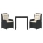Conjunto de Comedor de 5 Piezas Gris Claro Ratán Sintético, Mesa Jardín Negra 140x80x73 cm Vidrio Templado von , Gartenstühle...