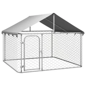 Außenzwinger mit Dach 200x200x150 cm von vidaXL, Hundehütten und Zäune - Ref: Foro24-171498, Preis: 109,44 €, Rabatt: %