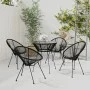 Juego de comedor de jardín 5 piezas negro de vidaXL, Conjuntos de jardín - Ref: Foro24-3085449, Precio: 492,82 €, Descuento: %